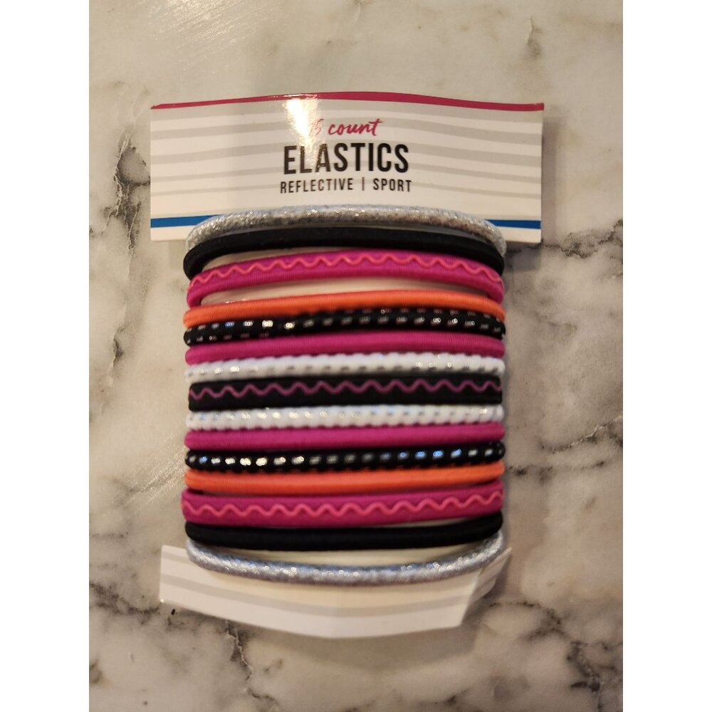 15 Count Reflective Sport Hair Elastics By Gertex